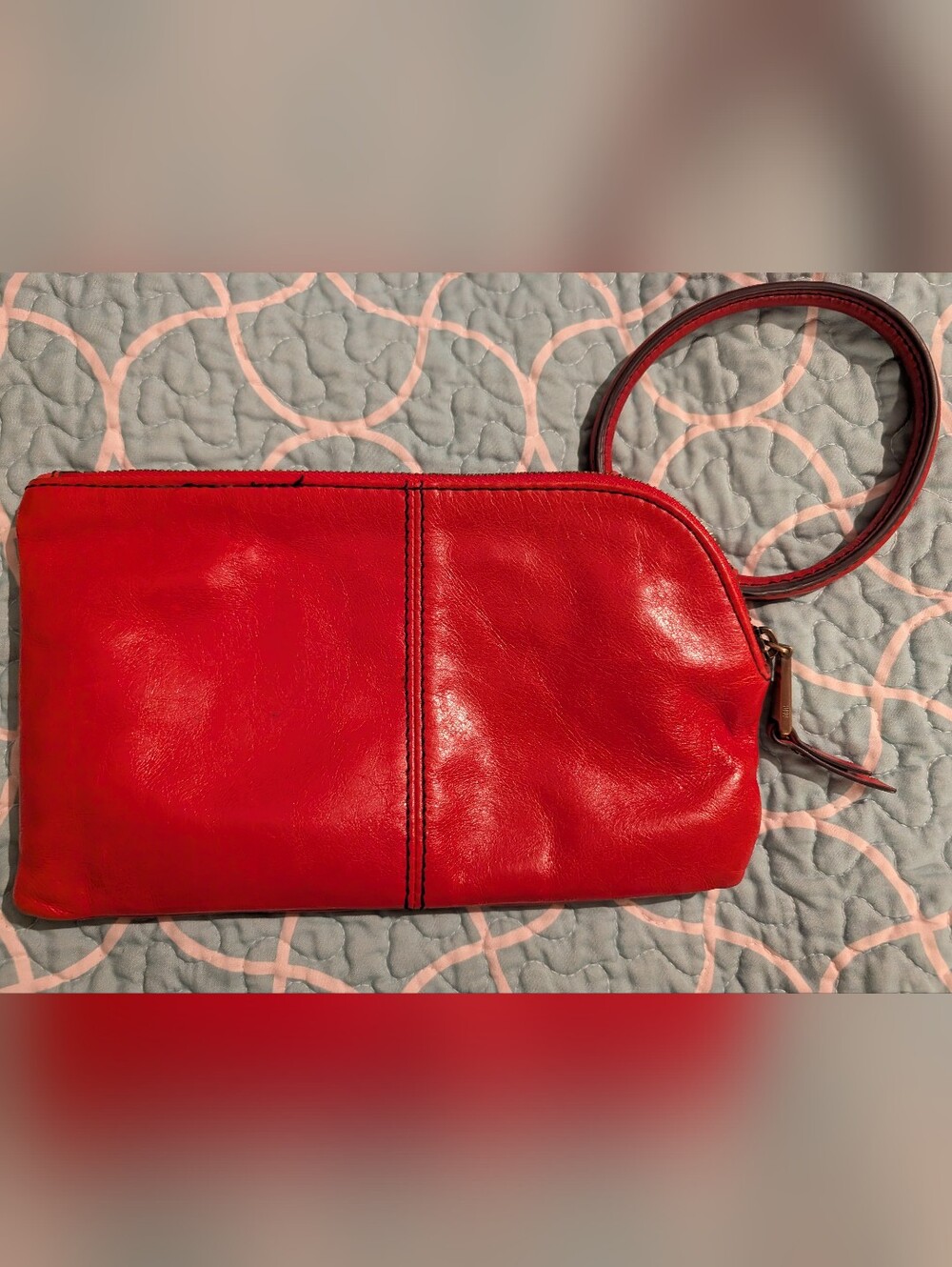 HOBO Red Leather Wristlet Clutch